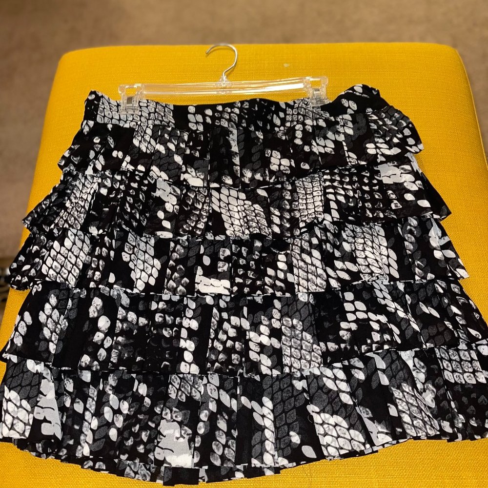 Snake Print Layered Skirt